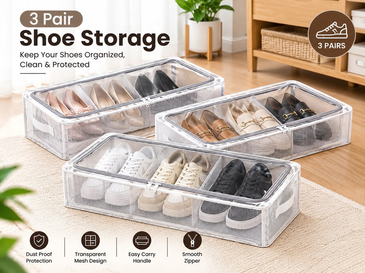 3 Pair Shoes Storage Box